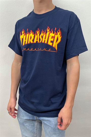 Thrasher T-shirt - Flame - Marinblå